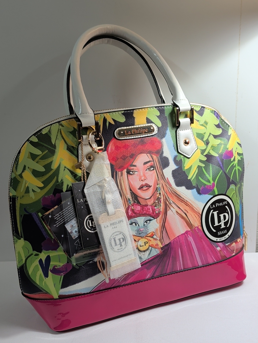 La Philipe Miami Blooming Garden Oval Handbag